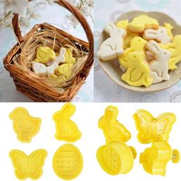 Bakvormen 4/5 stcs Easter Cookie Mold Cutter Egg Biscuit Cake Mold voor gelukkig feestdecor Home Diy Tools