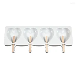 Bakvormen 4 roosters Leuke hartvormige cakejes Siliconen ijsvormmaker Maken van gereedschap DIY-accessoires
