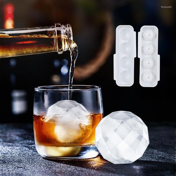 Moldes para hornear 4 orificios Cóctel Whisky Ice Ball Maker Bandeja Moldes DIY Molde redondo Barra de cocina Accesorios Suministros