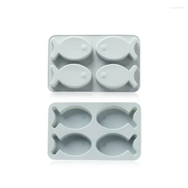 Moules de cuisson 4 trous mignon poisson forme chocolat moule pour bricolage faire pâtisserie bonbons gâteau silicone outil de décoration