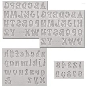 Moules de cuisson 4 pièces Lettres et chiffres Silicone Alphabet Fondant pour fraises enrobées de chocolat blanc CNIM