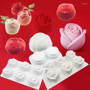 Bakvormen 4 soorten rozenbloemontwerp cake mallen siliconen mousse voedsel grade patisserie gereedschap dessert bakware keuken benodigdheden