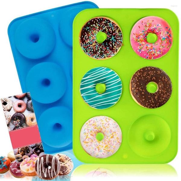 Moules de cuisson 4pcs 6/8 Grid Donut Mold Silicone Cake Tool Résistance à haute température