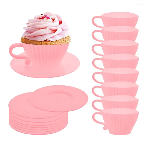 Moules de cuisson 4set tasses de cupcakes en silicone