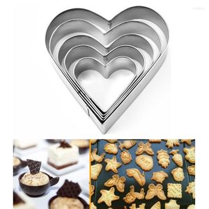 Moules de cuisson 5/10 pièces moules à biscuits en forme de coeur ensemble goutte en acier inoxydable douce