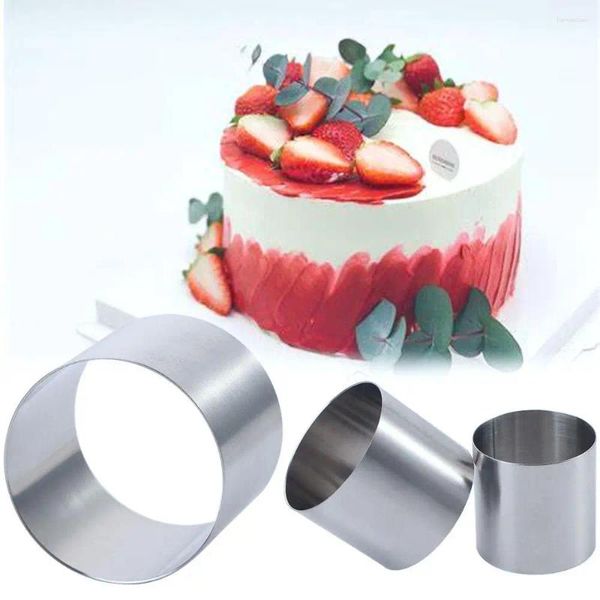 Moules de cuisson 5/6/8 / 10cm Gâteau Bague Moule Forme ronde en acier inoxydable Réutilisable DIY Outil Mousse Cercle Cuisine Gadget Pâtisserie Accessoires