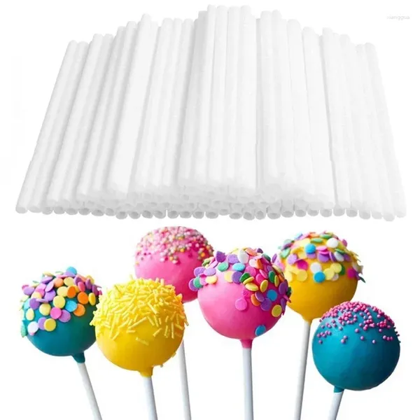 Moldes para hornear 50/100 unids Chocolate Blanco Acrílico Lollipop Stick Gran Reutilizable Postre Postre Bakeware Cocina Comedor Bar Home Garden