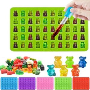 Bakvormen 50 Grids Siliconen Gummy Bear Fondant Chocolade Snoep Maker Ice Tray Jelly Mallen Mode Suiker Taart Decoreren Gereedschappen met