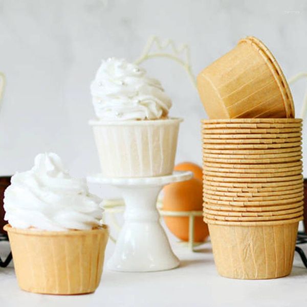 Moules de cuisson 50pcs tasse moule à gâteau outils de boulangerie moules gobelets en papier Mini doublures de Cupcake accessoires doublure fournitures pochoir