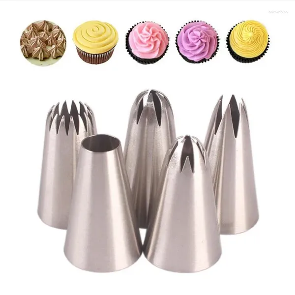 Moldes para hornear 5pc # 2F # 2A # 1M # 2D # 6B Galletas Cupcake Pastelería Boquilla Consejos Glaseado Tubería Crema Decoración Cocinar Pastel Decoraing Herramientas Decoración Punta