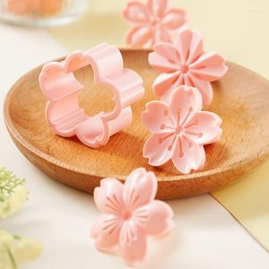 Moules de cuisson 5 pièces/ensemble Sakura Cookie moule timbre Biscuit Cutter rose fleur de cerisier bricolage Floral Fondant outils