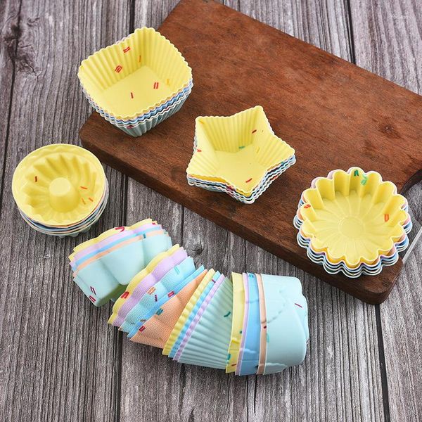 Moldes para hornear 5 unids pastel de silicona cupcake molde taza herramienta muffin tazas para hornear herramientas de cocina accesorios