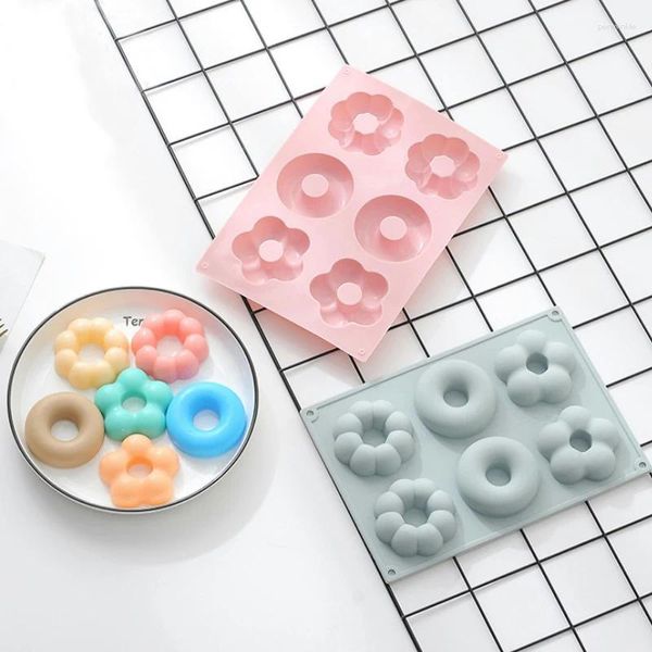 Moldes para hornear 6-cavidad 3 conjuntos de diferentes formas bandeja de donas molde antiadherente diy galleta gelatina de chocolate pastel