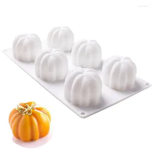 Bakvormen 6 Holte Halloween Pompoen Siliconen Cakevorm Voor Chocolademousse Ijs Jelly Pudding Dessert Bakvormen Pan Decoreren