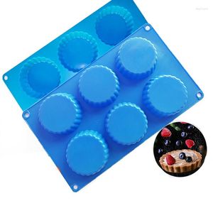 Moldes para hornear 6 Cavidad Molde de pastel de silicona Mini Tarta Pastel Pan Chocolate Almendra Taza de mantequilla de maní