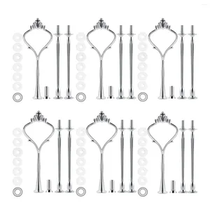 Moules de cuisson 6 Set Tray Hardware for Cake Stand 3 Tier Adapter Holder Wedding and Party Serving Tray (Silver)