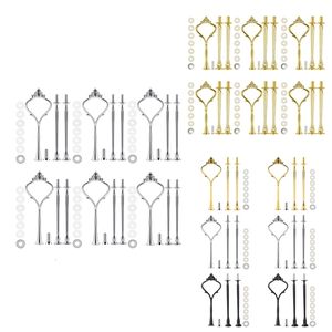 Moldes para hornear Juego de 6 accesorios de bandeja para soporte de pastel Soporte de ajuste de 3 niveles Servicio de boda y fiesta 221122