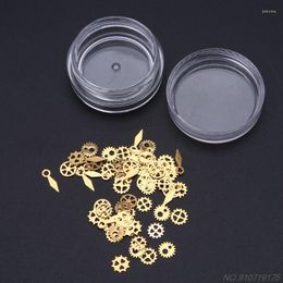 Moules de cuisson 60 pièces mixtes Steampunk Cogs engrenages horloge main charme UV cadre résine bijoux remplissage D14 20 goutte