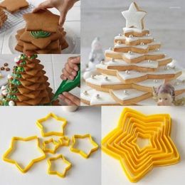 Moules de cuisson 6pcs / ensemble 3D DIY Pentagram Pentagram Cookes Cookies Coupter Cutter Moule de moule pour biscuit de jour