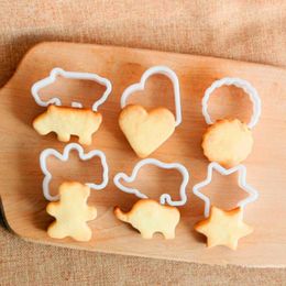 Moules de cuisson 6 pièces/ensemble coupe-biscuits en forme d'animal en plastique biscuit pâtisserie Fondant moule pour enfants gâteau décor outil
