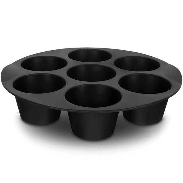 Moldes para hornear 7 tazas Airfryer Silicone Muffin Pan Cupcake Mold para 3.5 a 5.8 L Accesorios para freidora de aire Mini molde para pasteles antiadherente 231202