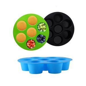 Moldes para hornear 7 agujeros Airfryer Silicone Pot Muffin Cup Mould Air Fryer Accesorios Cake Cup Molde Microondas Horno Silicona Pan para hornear para pastelería 231202