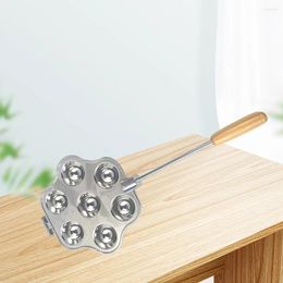 Bakvormen 7 gaten takoyaki pan met handgreep aluminium legering taart taart tratlet anti -aanbak voor cupcakes/muffins/koekjes/taarten/pudding/taartje