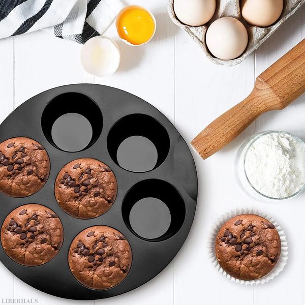 Moules de cuisson 7 pouces Muffin Cupcake Silicone Pan pour pâtisserie ronde moule Air friteuse four à micro-ondes plateau à gâteau 231011