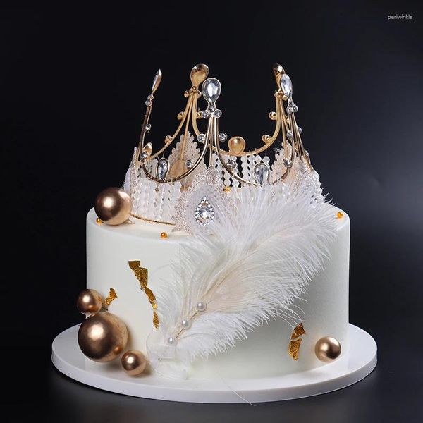 Moules de cuisson 8-10 pouces Modèle de gâteau simulé plumes couronne d'anniversaire moule moule en plastique échantillons de prise de vue accessoires de mariage décoration