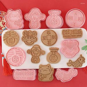 Moules de cuisson 8/10 pièces chinois année série emporte-pièce ensemble timbres en plastique Biscuit moules boulangerie pour Rabbite