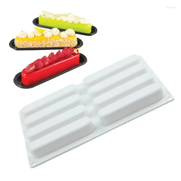 Moldes para hornear 8 Cavidad Herramientas de pastel Silicona Colección clásica Formas Dedo Naranja Antiadherente Eclair Formas Molde