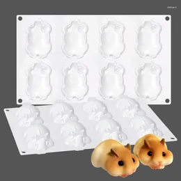 Bakvormen 8 holte hamster siliconen vorm muis vorm cake mallen schattige varken mousse mold dessert pudding lade decoratie gereedschap