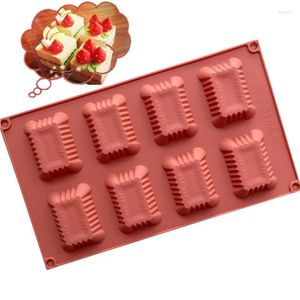 Moldes para hornear 8 cavidades Molde de pastel cuadrado Jabón de silicona Moldes de velas Herramientas de cocina de chocolate