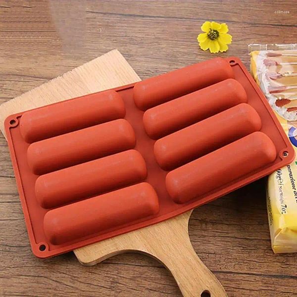 Moldes para hornear 8 cavidades Twinkie Molde de silicona Pastel Pan Puff Antiadherente Cereal Energy Bar Maker Chocolate Trufas Mantequilla Molde