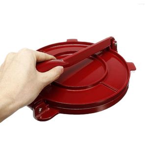 Bakvormen 8 inch tortillapersmaker DIY opvouwbaar gereedschap aluminium voor keukenrestaurant (rood)