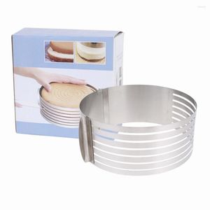Bakvormen 9,5-12 inch ronde vorm roestvrijstalen mousse ring verstelbare intrekbare gelaagde broodcake plakgereedschap diy bakkerij