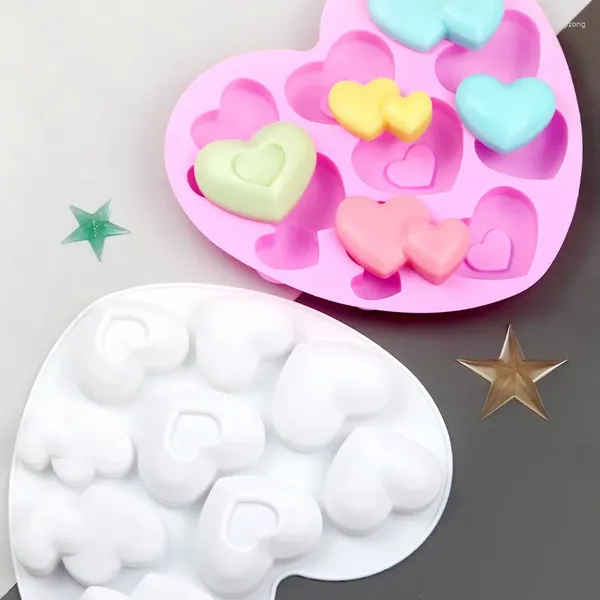 Moldes para hornear 9 consecutivos 3 tipos de amor Blanco Rosa DIY Molde de pastel Hecho a mano Chocolate Moldes de silicona de grado alimenticio