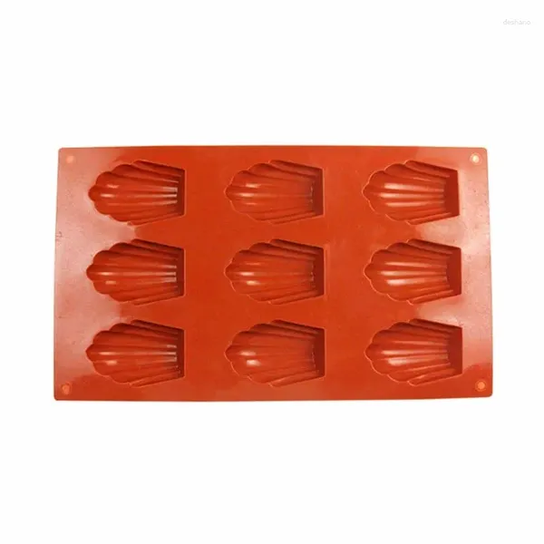 Moldes para hornear 9 Incluso Madeleine Silicone Shell Molde Pan Cookies Biscuit Herramientas para hornos de chocolate Accesorios de cocina Postre