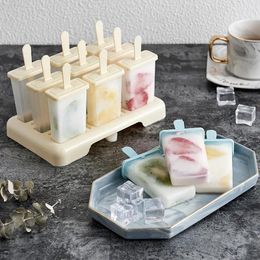 Bakvormen 9 rooster ijs Popsicle mal Diy machine zelfgemaakte doos met plastic stick ijs-lolly kubusbakkeuken keuken