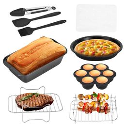 Moules de cuisson 9 pièces accessoires de friteuse à air double accessoire de friteuse à air double pour Ninja Foodi AF300UK/AF400UK/friteuses à air profond 7,6 L-9,6 L 231018