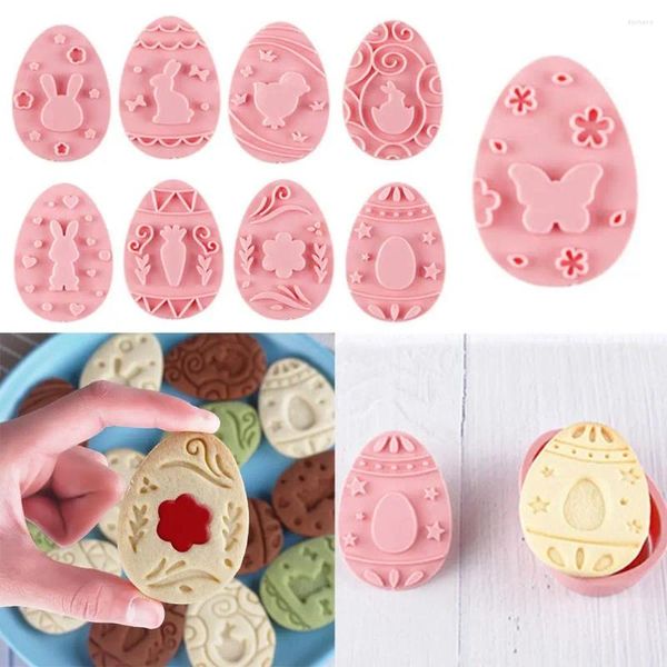 Moldes para hornear 9 unids/set DIY Émbolo Plástico Pastelería Decoración Pascua Galleta Molde Jar Salsa Sándwich 3D Huevo Cortador de galletas