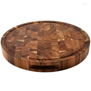 Bakvormen acacia houten uiteinde korrel snijplanken houten slager blok dikke bord ronde hakken