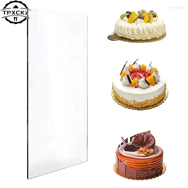 Moules de cuisson acrylique gâteau grattoir peigne transparent crème au beurre fondant banc plus lisse outil de glaçage bord décoration rectangulaire