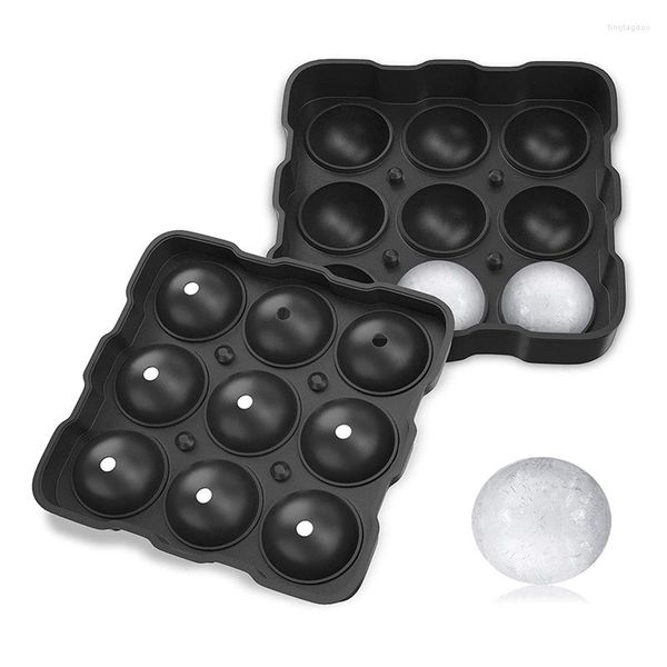 Moules de cuisson Advanced Ice/Gake Ball Maker Moule à glace pour whisky 9 plateaux peuvent faire 3 systèmes de sécurité pour éviter les fuites-gel de silice