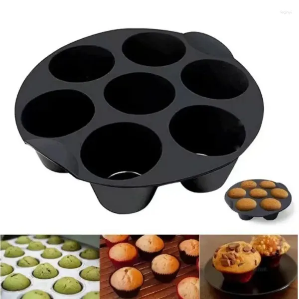 Moules de cuisson, accessoires de poêle à frire à Air, moule à gâteau en Silicone, outils à 7 trous, Muffin Cupcake, outil de qualité alimentaire