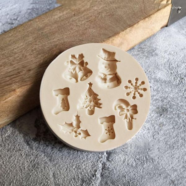 Moldes para hornear Aouke, decoración de pasteles DIY, calcetines de Navidad, regalo de muñeco de nieve, molde de silicona, serie de herramientas de cocina
