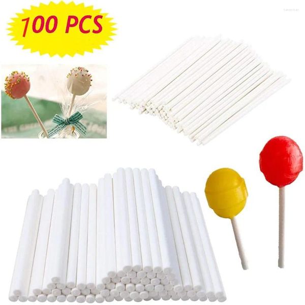 Moules de cuisson Ustensiles de cuisson 15cm Lollipop Cake Paper Stick DIY Chocolate Candy Bar 100pcs