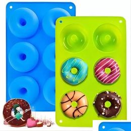 Bakvormen bakmods sile donut pan 6 holte donuts non stick cake biscuit bagels mod -lade gebak keuken benodigdheden drop deli dhrlh