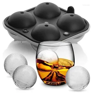 Moules de cuisson Big Ice Hockey Silicone Mold Box Multifonctionnel 4-Cavity Ball Cube Maker