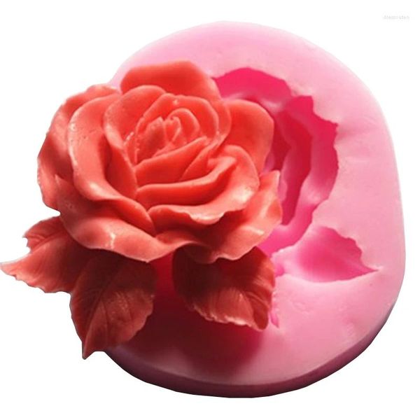 Moules de cuisson Big Rose Fleur Silicone 3D Moule Ustensile de cuisine 7.2x8.5x2.3cm Décoration de gâteau antiadhésif Fondant Biscuit Savon Chocolat